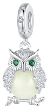 Charms Srebro 925 - Świecąca Sowa Czerwiński