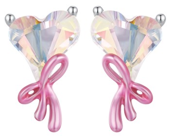 Kolczyki Srebrne - Różowa Wstążka Czerwiński
