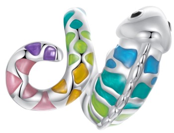 Charms Srebro 925 - Kolorowy Kameleon Czerwiński