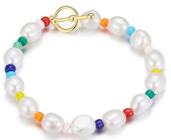 Bransoletka Srebrna 925 - Tęczowe Perły Czerwiński