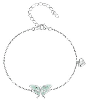 Bransoletka Srebrna 925 - Motylek Czerwiński
