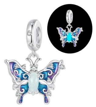 Charms Srebro 925 - Świecący Motyl Czerwiński