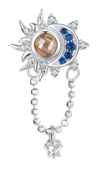 Charms Srebro 925 - Żółte Słońce & Niebieski Księżyc Czerwiński