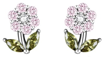 Srebrne Kolczyki - Różowe Kwiatuszki Czerwiński
