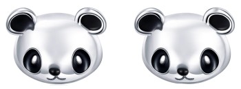 Srebrne Kolczyki - Słodka Panda Czerwiński