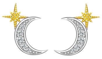 Srebrne Kolczyki - Gwiazda Na Księżycu Czerwiński