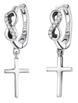 Srebrne Kolczyki - Krzyż & Nieskończoność Czerwiński