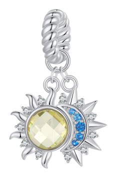 Charms Srebro 925 - Żółte Słońce & Niebieski Księżyc, Zawieszka Czerwiński
