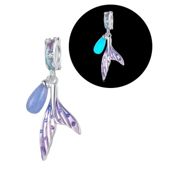 Charms Srebro 925 - Świecący Ogon Syreny Czerwiński