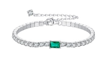 Bransoletka Srebrna 925 - Szmaragdowa Zieleń Czerwiński