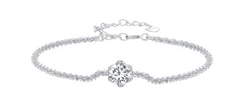 Bransoletka Srebrna 925 - Lśniąca Droga, Moissanit Czerwiński