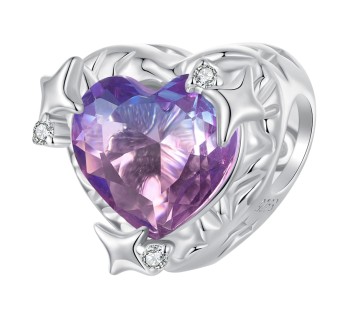 Charms Srebro 925 - Purpurowe Serce Czerwiński