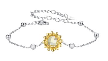 Bransoletka Srebrna 925 - Złoty Słonecznik Czerwiński