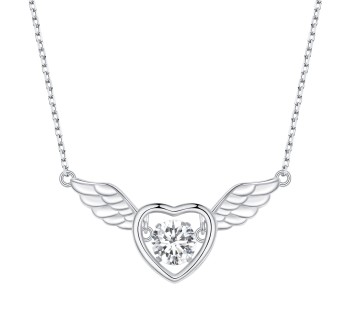 Naszyjnik Srebrny - Skrzydlate Serce Czerwiński