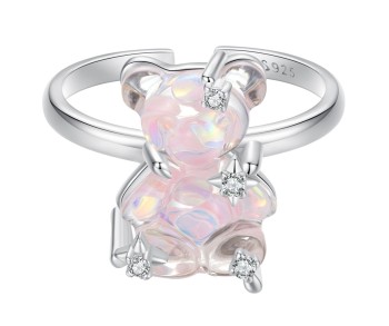 Pierścionek uniwersalny - Różowy Miś Czerwiński