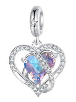 Charms Srebro 925 - Splecione Serce Czerwiński