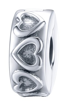 Charms Srebro 925 - Klips Retro Serca Czerwiński