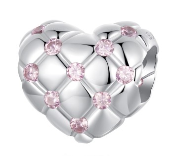 Charms Srebro 925 - Kolekcja Romantyczna Kokardka, Serce Czerwiński