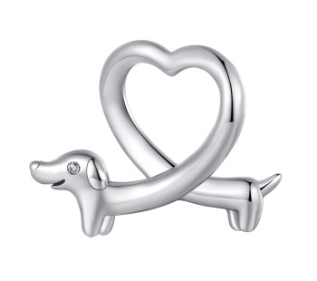 Charms Srebro 925 - Kolekcja Słodkie Pupile, Jamnik Czerwiński