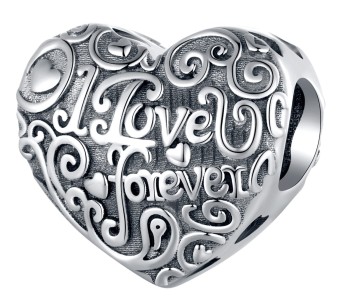 Charms Srebro 925 - Kolekcja Siła Uczuć, Kocham Na Zawsze Czerwiński