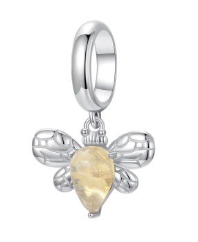 Charms Srebro 925 - Kolekcja Owady, Pszczoła Jadeit Czerwiński