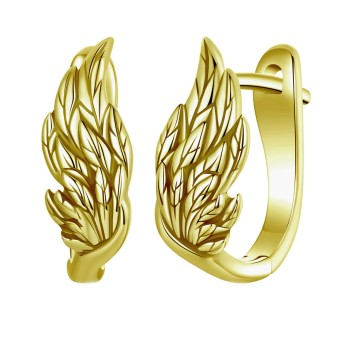 Srebrne Kolczyki - Okazałe Pióra, złoty Czerwiński