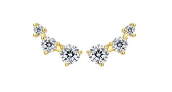 Srebrne Kolczyki - Nausznice z Blaskiem, złoty Czerwiński