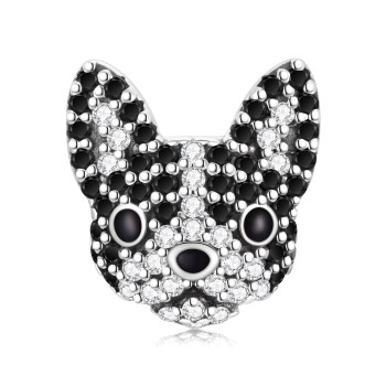 Charms Srebro 925 - Pies, Boston Terrier Czerwiński