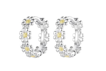 Srebrne Kolczyki - Stokrotki Czerwiński