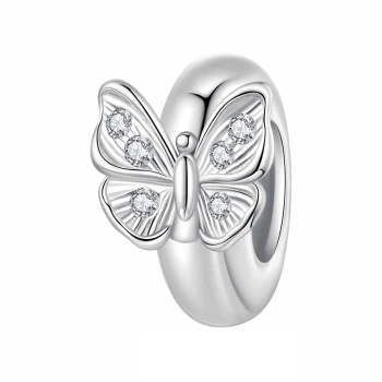 Charms Srebro 925 - Motylek, stoper