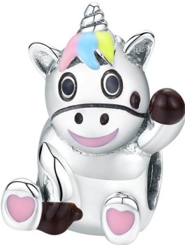 Charms Srebro 925 - Uśmiechnięty Jednorożec Czerwiński