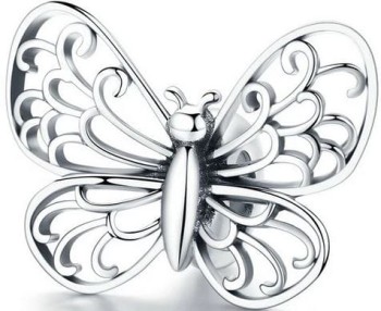 Charms Srebro 925 - Stopper Motylem Jestem Czerwiński