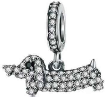 Charms Srebro 925 - Pies Jamnik Czerwiński