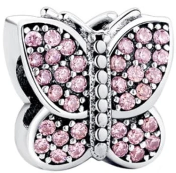 Charms Srebro 925 - Motyl Pudrowy Róż Czerwiński