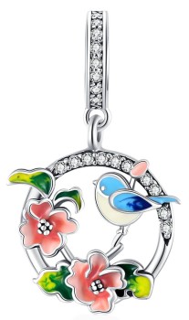 Charms Srebro 925 - Kolorowy Ptak Czerwiński