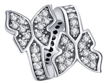 Charms Srebro 925 - Zakręcone Motyle Czerwiński