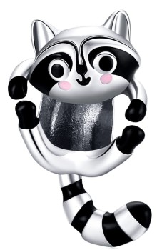 Charms Srebro 925 - Uśmiechnięty Szop Czerwiński