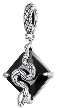 Charms Srebro 925 - Wąż na czarnym tle Czerwiński