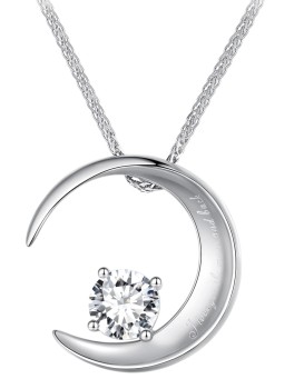 Naszyjnik Srebrny - Księżyc Czerwiński