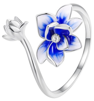Pierścionek uniwersalny - Niebieski Kwiat Czerwiński