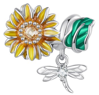 Charms Srebro 925 - Słonecznik, Ważka Czerwiński