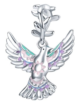 Charms Srebro 925 - Ptak Pokoju Czerwiński