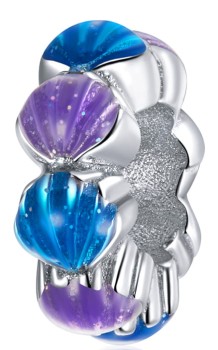 Charms Srebro 925 - Niebiesko-Fioletowe Muszelki Czerwiński