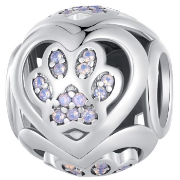 Charms Srebro 925 - Słodkie Łapki Zwierzaka, Kula Czerwiński