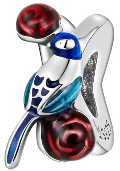 Charms Srebro 925 - Ptak Wśród Róż Czerwiński