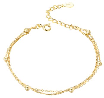 Bransoletka Srebrna 925 - Podwójny Łańcuszek złoty Czerwiński